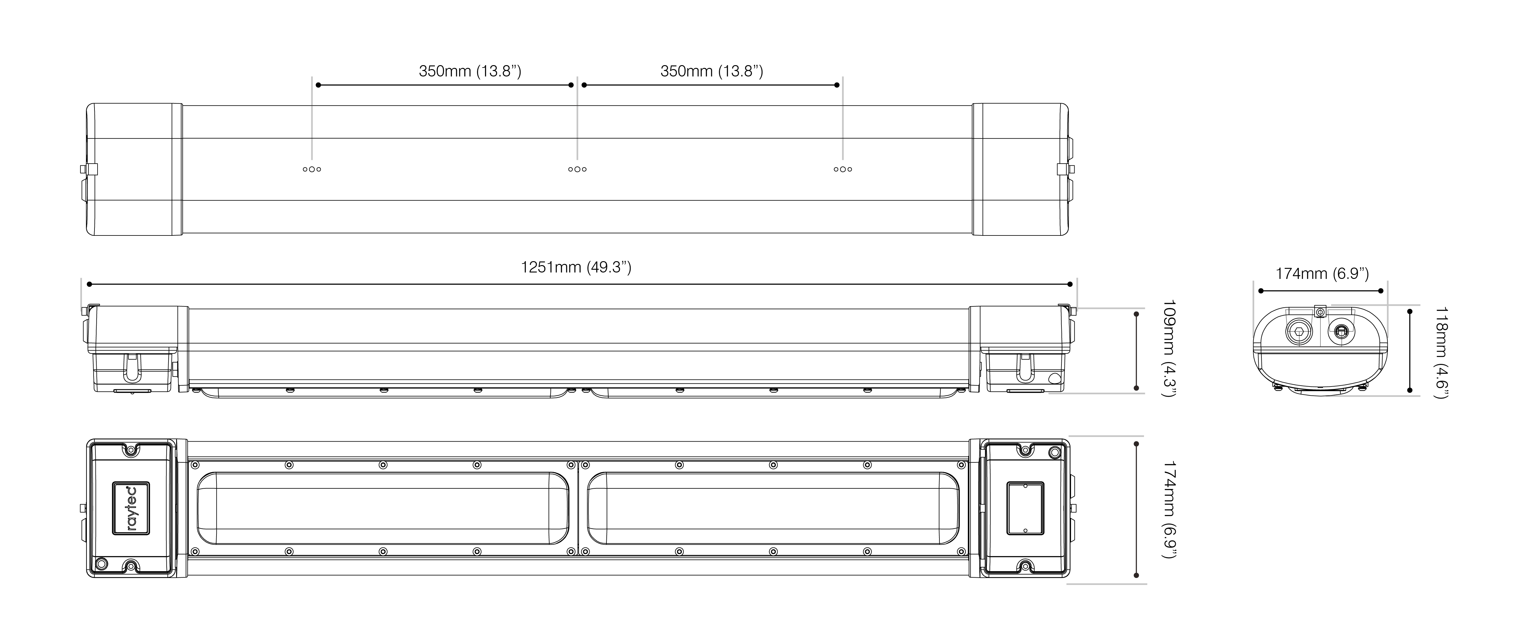 SPARTAN Linear W168 Dimensions