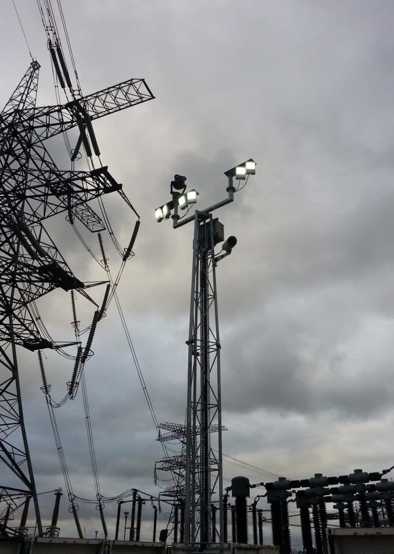 Raytec VARIO2 White-Light illuminators installed at a power station